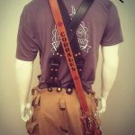 Stitched Leather Radio Strap - Ridgeway Leatherworks X Back Firefighter Leather Suspenders