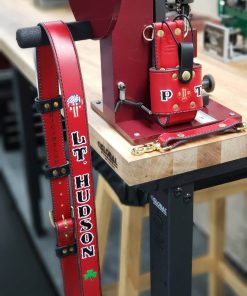 Red Custom Radio Strap with Custom Radio Holster